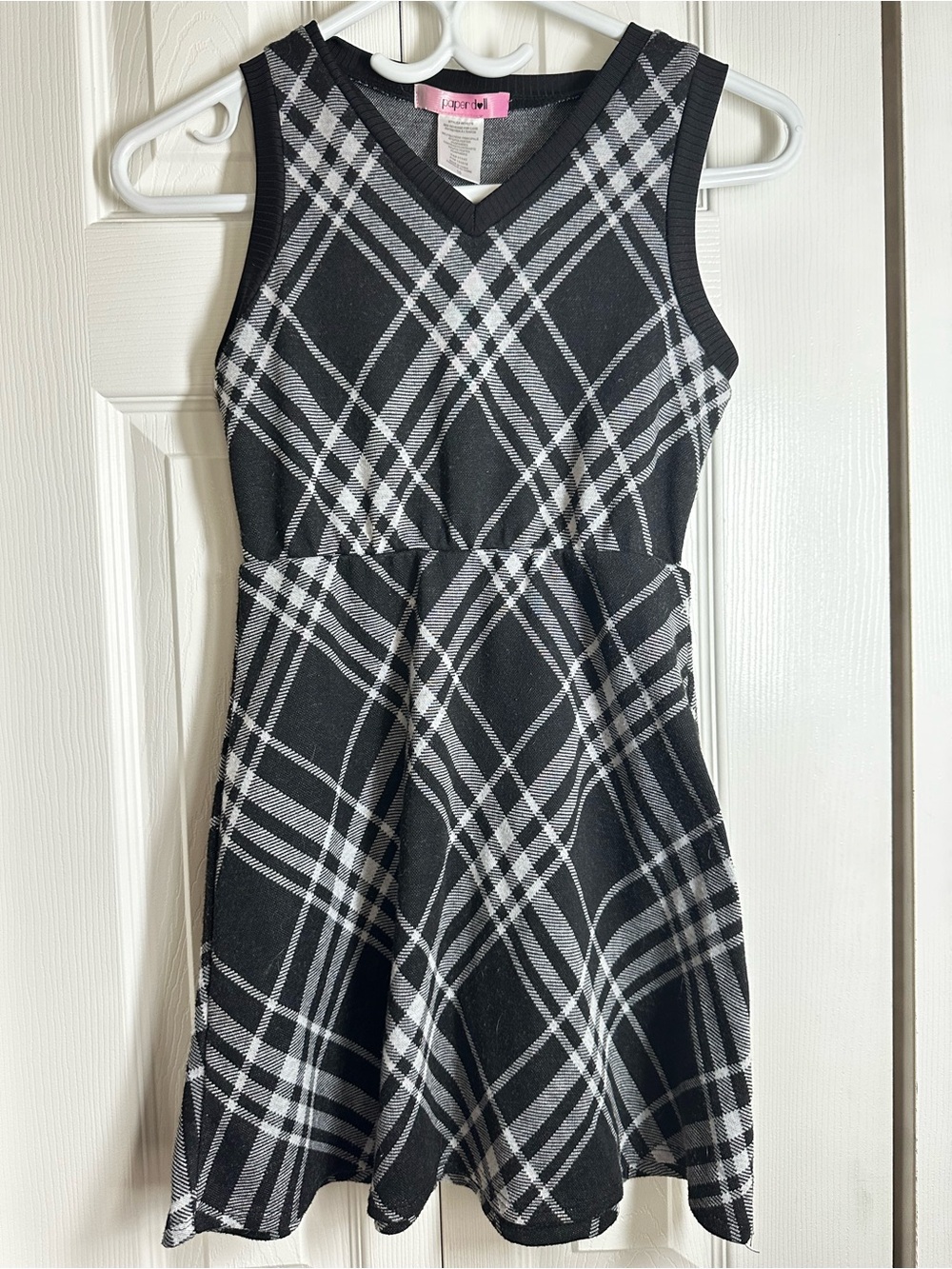 Paper Doll Black and White Plaid Knit Dress for Kids size 10